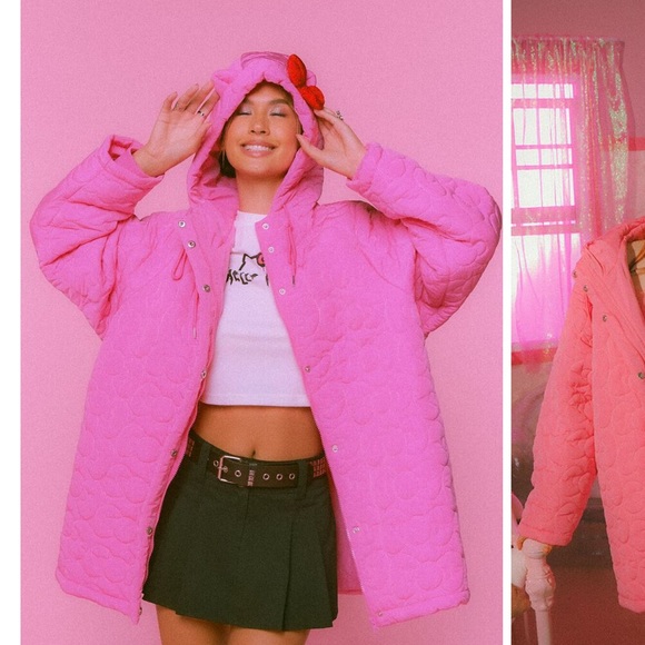 Hello kitty forever 21 pink puffer jacket NwT - Picture 2 of 6